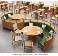 Ensemble de canapés ronds vintage pour bar, mobilier de loisirs en bois, table à manger avec chaises, canapé en cuir en promotion