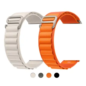 Bracelet de montre extensible en nylon alpin, bracelet en nylon tressé pour Apple Watch 8 Ultra, boucle, haute élasticité, 49mm, nouveau