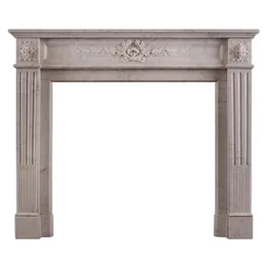 Hand Carved Modern Fireplace Chinese Marble Fireplace French Carrara Marble Fireplace in the Louis XVI Style