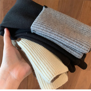 Tongxingyuan Girls Fleece-Lined Leggings Cotton Knitted Winter Pants Solid Color For Toddlers And Babies - Product Image 2