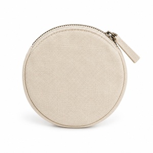 Coin Purse Round <b>Canvas</b> Zipper Pouch Custom Logo Small Change <b>Wallet</b> Bulk Promotional Corporate Gift - Product Image 1