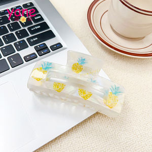 Yane Block Transparent Gedrukte Eenvoudige Veelzijdige Duurzame Hoogwaardige Pc Plastic Haarklem Haarklauwen Voor Meisjes - Product Image 4