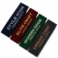 Étiquettes de soin en coton écologiques rectangulaires imprimées en sérigraphie, lavables, à extrémités pliées, bords coupés à chaud, pour vêtements, chaussures, costumes, sacs, avec logo