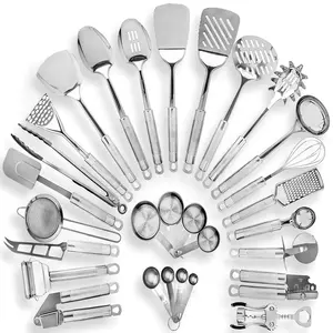 Smart home kitchen accessories cooking tools stainless steel kitchen utensils manufacturers 23 pcs set of cooking utensils