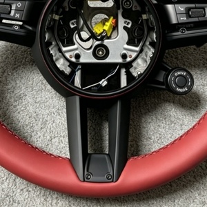 Volant en cuir rouge avec bouton pour Porsche Panamera Cayenne Macan, 718 Boxster Cayman 958 <span class=keywords><strong>996</strong></span> 991 911 981, vente flash - Product Image 5