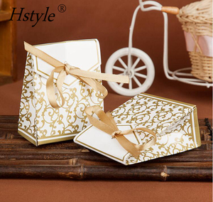 Hstyle <strong>Easter</strong> Silver &amp; Gold Candy Bag Cake Box with <strong>Gift</strong> Ribbons for Wedding Party Favor Party Decoration <strong>Gift</strong> Candy <strong>Boxes</strong> - Product Image 6