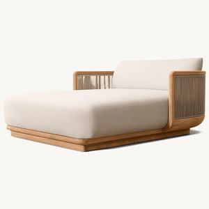 <span class=keywords><strong>Lit</strong></span> de soleil double de luxe pour l'extérieur, en teck, résistant aux UV, avec coussins, pour hôtel, terrasse en bord de mer - Product Image 2