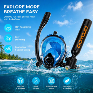 GOYOJO 0.5L Mini Scuba Tank Full-Face Snorkel Mask Combo High Aluminium 5-8 Min Diving Underwater Breathing Oxygen Air Supply - Product Image 4