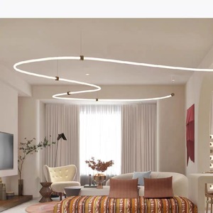 Italian <strong>Minimalist</strong> Chandelier Living Room Creative Bar Bedroom Line Restaurant Led Light Hanging <strong>Lighting</strong> DIY Pendant Lamp Home - Product Image 5