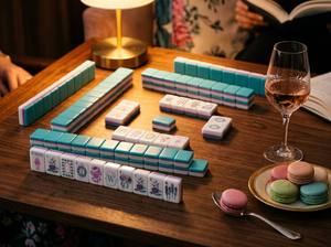 Jeu de Mahjong américain en acrylique bleu <span class=keywords><strong>Paris</strong></span> Candy, design luxueux, portable, pour 4 joueurs, idéal pour le divertissement et le poker – Vente chaude - Product Image 6