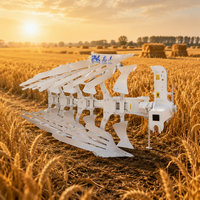 Charrue réversible hydraulique à 5 socs montée sur tracteur, cultivateur agricole