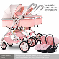 Poussette double pliable de style européen 2025, multifonctionnelle, légère, avec cadre Oxford, capacité 20 kg