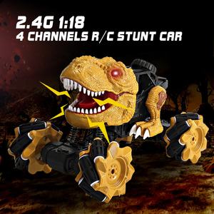 Coche a Control remoto para niños, juguete <span class=keywords><strong>de</strong></span> dinosaurio, camión monstruo <span class=keywords><strong>de</strong></span> 2,4 GHz, gira 360 grados, <span class=keywords><strong>acrobacias</strong></span>, coches recargables, juguetes para derrapar al aire libre - Product Image 2