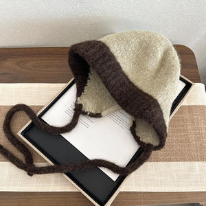 Chapeaux d'hiver tricotés élégants avec tissu en laine douce et liens tressés réglables <span class=keywords><strong>pour</strong></span> une protection contre le froid - Product Image 6