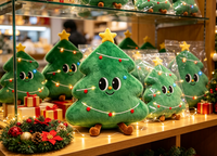 Boneka Pohon Natal Kustom, Mainan Plush Lembut untuk Dekorasi Liburan, Boneka Plush Kustom