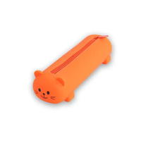 Étui à crayons en silicone 3D personnalisé, mignon et kawaii, petit sac de papeterie scolaire, sac à fermeture éclair de dessin animé pour garçon ou fille