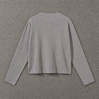 T-shirt personnalisé en coton gaufré 100% coton à manches longues, style streetwear, coupe ample et carrée pour homme