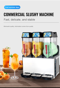 Полноразмерная машина для приготовления замороженных напитков с тройной чашей, 10 л * 2, 900 Вт, промышленные дозаторы для сока для ледяных напитков - Product Image 3