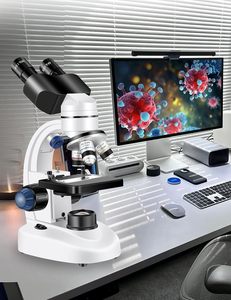 Microscope USB Woehrsh pour adultes, oculaires WF10x/WF25x, grossissement 40X-2000X, source de lumière LED, modèle ASZ1234-Laboratoire - Product Image 3