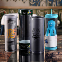 Cylindre en PVC recyclé personnalisable, baril en plastique transparent pour emballage de vêtements, impression UV, logo personnalisé, artisanat
