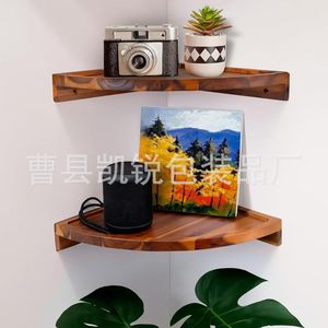 Demigo Floating Round Corner <b>Shelf</b> Wall Mounted 1 Tier Space Saving Storage <b>Rack</b> For Home Office Decor - Product Image 2