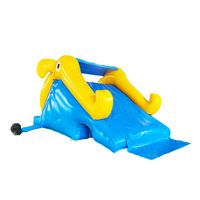 Château Aquatique Gonflable Mobile Personnalisé sur le Thème de l'Extérieur avec Toboggan et Piscine pour Enfants