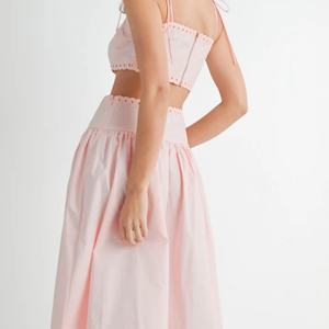 Conjunto de Lino Casual para Mujer, Estilo 2025, a la Moda, de Venta Caliente, con Chaleco Bordado y Falda, Dos Piezas - Product Image 3