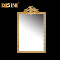 Gold Plated Brass Finished European Design Solid Copper Mirror Hand Polished Decorative Wall Art for Villa Bedroom