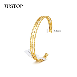 Bracelets OEM/OEM personnalisés, étanches, en acier inoxydable, plaqués or, bijoux fantaisie hypoallergéniques, bracelets et joncs. - Product Image 2