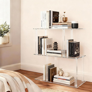 Étagère à livres transparente géométrique simple en acrylique moderne, robuste, <span class=keywords><strong>pour</strong></span> salon et bureau, idéale <span class=keywords><strong>pour</strong></span> l'affichage transfrontalier - Product Image 1
