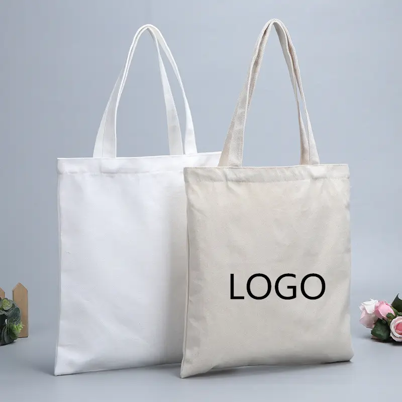 Großhandel Leinwand Baumwolle individuell bedruckte Einkaufstasche, leere Einkaufstasche benutzer definierte Logo
