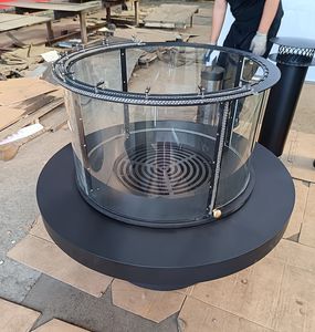 Chimenea <span class=keywords><strong>de</strong></span> aislamiento térmico personalizada Casa <span class=keywords><strong>de</strong></span> madera Uso Mesa redonda Chimenea <span class=keywords><strong>de</strong></span> acero para quemar madera - Product Image 4