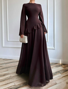 <span class=keywords><strong>Abito</strong></span> <span class=keywords><strong>Lungo</strong></span> Elegante in <span class=keywords><strong>Chiffon</strong></span> per Ramadan ed EID 2026, Abbigliamento Islamico a <span class=keywords><strong>Maniche</strong></span> <span class=keywords><strong>Lunghe</strong></span>, Vestito Modesto Maxi per Donne Musulmane - Product Image 5