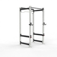 Rack de Squat Unisexe à Cadre Complet en Acier, Machine de Musculation Commerciale pour le Renforcement Corporel, Entraîneur Fonctionnel en Métal pour les Bras Liva