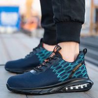 Chaussures de sécurité sportives pour hommes avec embout en acier, anti-écrasement, anti-perforation, légères, baskets de travail OEM