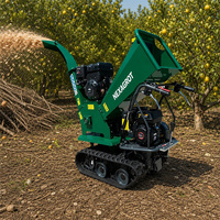 Broyeur de bois professionnel à chenilles à essence 15 CV GST120, déchiqueteur de bois sur chenilles de 120 mm, broyeur de bois autopropulsé avec engrenages 3F+1R