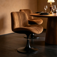 Chaise de salon pivotante en cuir et tissu de luxe Marilyn, design moderne, chaise de salle à manger Alien pour restaurant