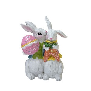 Couple Bunny <b>Easter</b> Decoration Resin Craft Indoor <b>Ornament</b> <b>Easter</b> Gift - Product Image 5