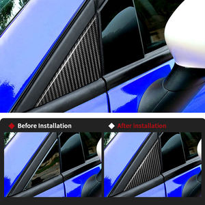 <span class=keywords><strong>ES</strong></span> fibre de carbone voiture A-pilier triangulaire fenêtre panneau accessoires extérieurs décoration pour <span class=keywords><strong>Fiat</strong></span> <span class=keywords><strong>500</strong></span> 2012-2023 pré restyling - Product Image 3