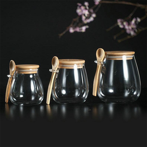 Juego de Recipientes de <span class=keywords><strong>Vidrio</strong></span> para Almacenamiento de Cocina con Tapa de Bambú, Anillo de Silicona Hermético, Cuchara, en Tamaños Pequeño, Mediano y Jumbo, Calidad Confiable - Product Image 6