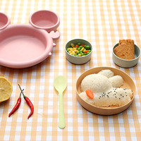 Article pour bébés, service de vaisselle en silicone de qualité alimentaire, assiette d'aspiration séparée, pour enfants