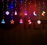 New Star Curtain String Lights Raum dekoration 1 Stück Farbbox CE Weihnachten LED Schneeflocke Große Papier Schneeflocke mit LED 6W