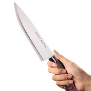 Cuchillo de cocina de acero inoxidable con mango de madera de 8 pulgadas, gran oferta