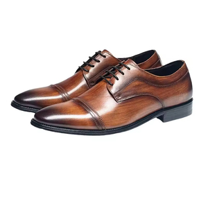 Zapatos de Cuero Italianos Hechos a Mano para Hombre, de Oficina, en Colores Mixtos, con Punta en Pico, Impermeables, con Cordones, que Aumentan la Altura, Elegantes y Casuales - Product Image 1