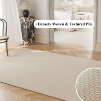 Tapis de sol moderne abstrait gris en polyester imperméable à poils mi-longs avec envers en jute antidérapant, antimicrobien et réversible