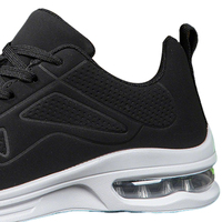 Chaussures de course ultra-légères et polyvalentes à coussin d'air de couleur unie pour unisexe, chaussures décontractées imperméables et brillantes