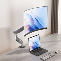 Soporte de Brazo para Monitor con Movimiento Completo, Inclinación, Giro y Pivotación de 360° °   Sistema de Resorte Mecánico de Rotación para Escritorio de Computadora de Oficina y Juegos