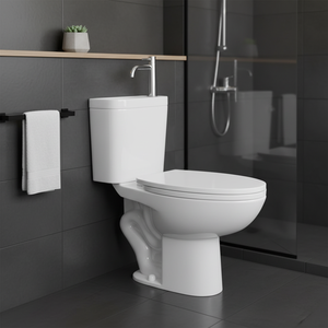 Inodoro combinado <span class=keywords><strong>con</strong></span> <span class=keywords><strong>lavabo</strong></span> de encimera, sistema sifónico, 2 en 1, <span class=keywords><strong>con</strong></span> <span class=keywords><strong>cisterna</strong></span> integrada - Product Image 2