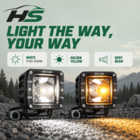 HSSH Phare de travail LED bicolore 2 pouces 30W, faisceau spot blanc et jaune doré, pour conduite tout-terrain, ATV, UTV, camion, SUV