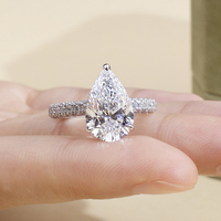 Bague en or 18 carats avec diamant de laboratoire de taille poire 5 carats E VVS2 certifié IGI personnalisé MSR-1897